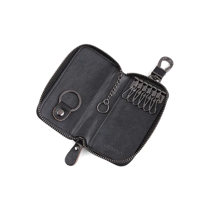 Gorora Top Grain Cow Leather Storage Bag Key Pouch Men's Yellow Brown/Coffee/Blue Gray/Black-7