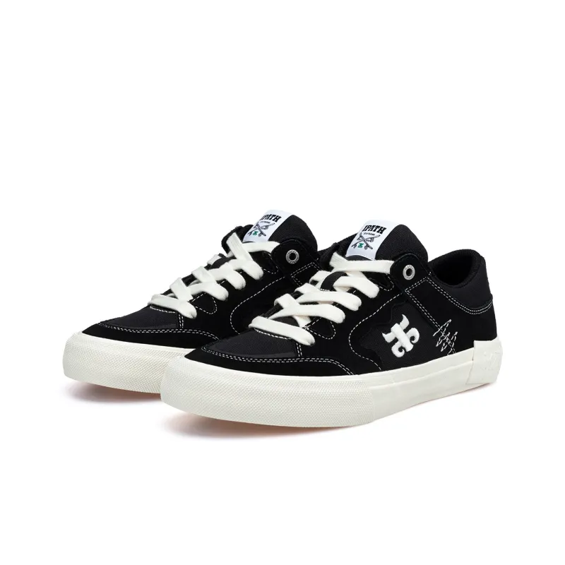 IPATH Anti Slip Wear Resistant Low Top Skateboard Shoes Unisex Black-1