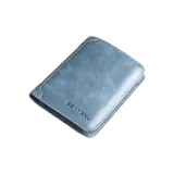 Blue-Trifold Style (Vintage Top Leather)-Anti-Skimming
