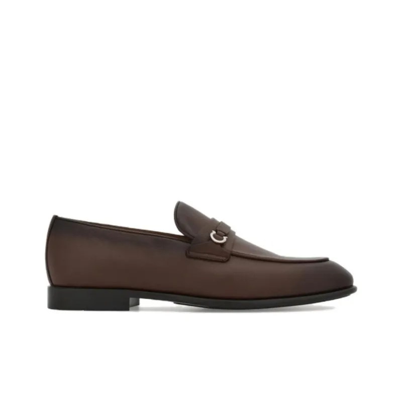 FERRAGAMO Gancini-buckle Leather Loafers-1