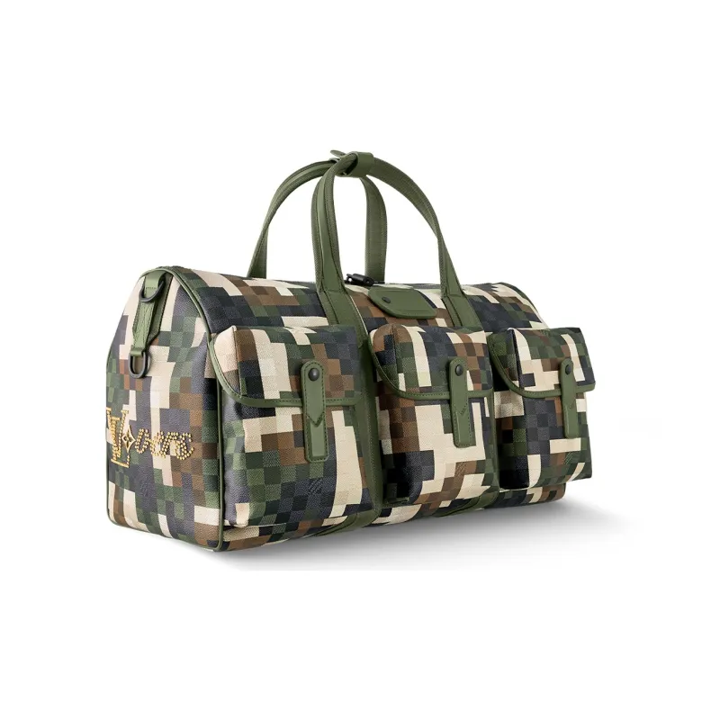 LOUIS VUITTON Keepall Canvas Monkey Bag, Shoulder Bag, Crossbody Bag, Handbag 55 Men's Camouflage-1