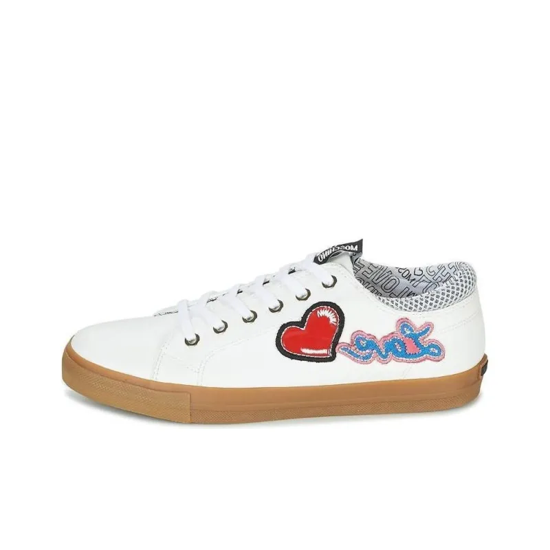 LOVE MOSCHINO Low Top Skateboard Shoes Women's White-0