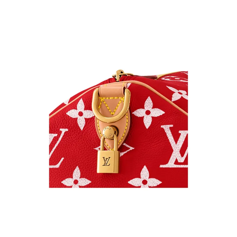 LOUIS VUITTON Speedy P9 Bandoulière 50 Monogram Leather Red-5