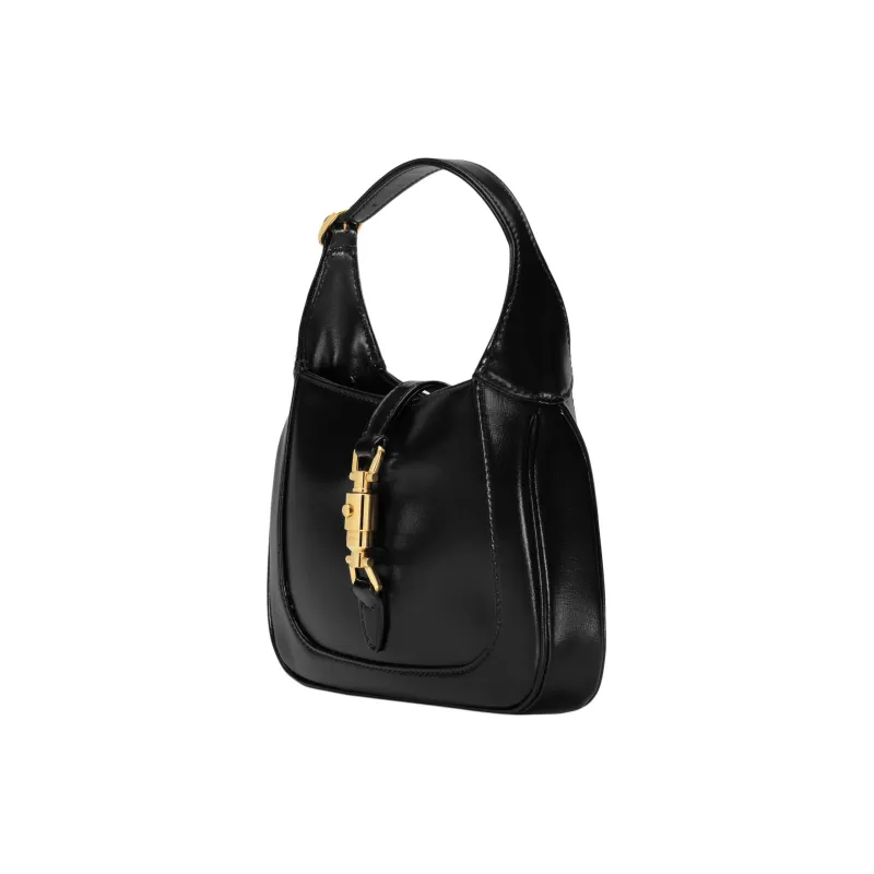 GUCCI Jackie 1961 Leather Half Moon Shoulder Bag, Crossbody Bag, Shoulder Bag Mini Women's Black-1