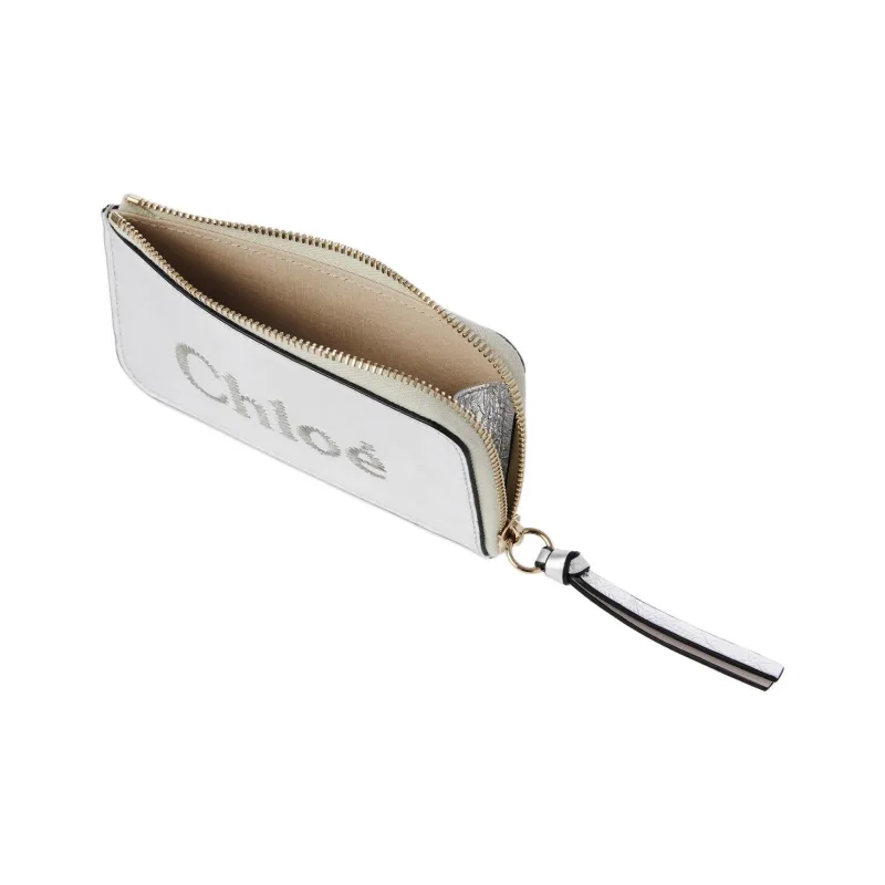 Chloe Calfskin Coin Purse Small Size Women's Silver-1