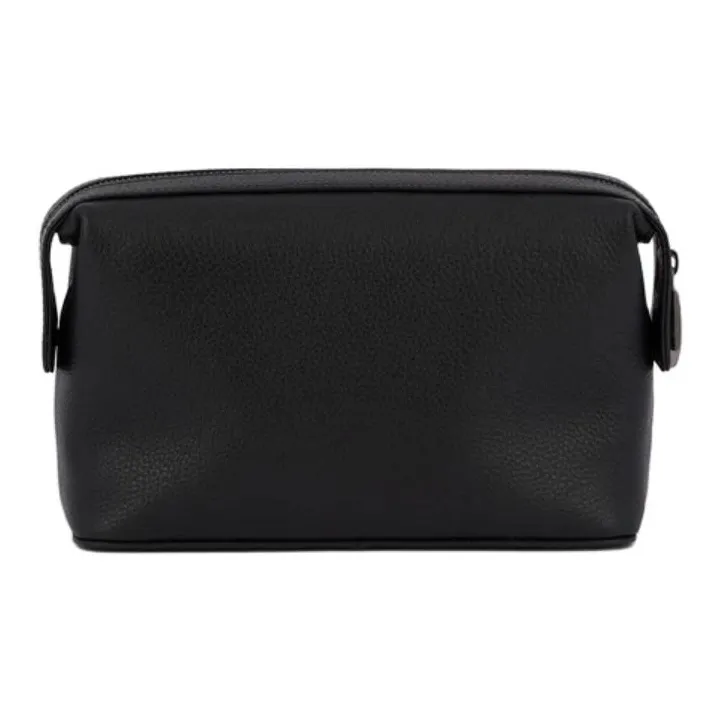 PIQUADRO Leather Clutch Toiletry Bag Regular Unisex Black-3