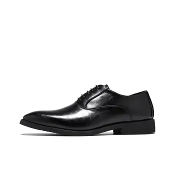 GZZ Dress Shoes Men Low-Top Black