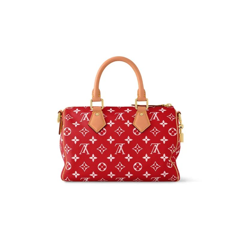 LOUIS VUITTON Speedy P9 Bandoulière 25 Monogram Leather Red-2