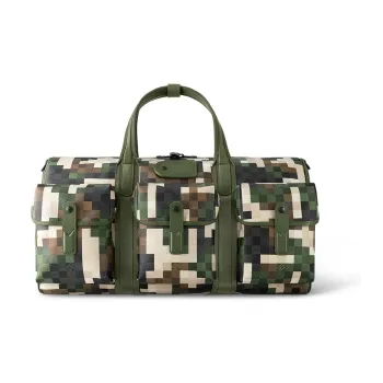LOUIS VUITTON Keepall Canvas Monkey Bag Shoulder Bag Crossbody Bag Handbag 55 Men's Camouflage