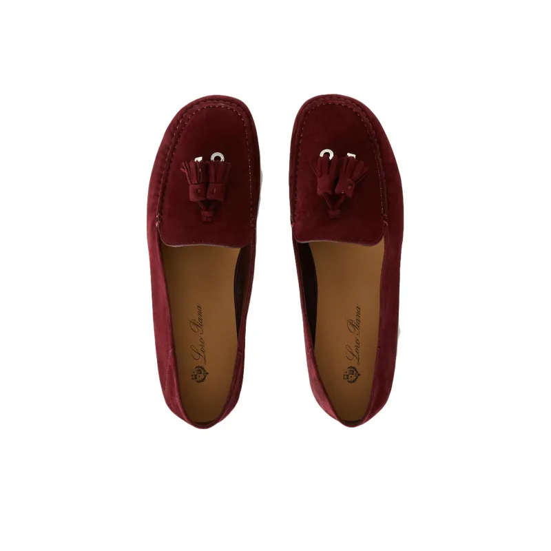 Loro Piana Gommino Loafers Women's Burgundy-3