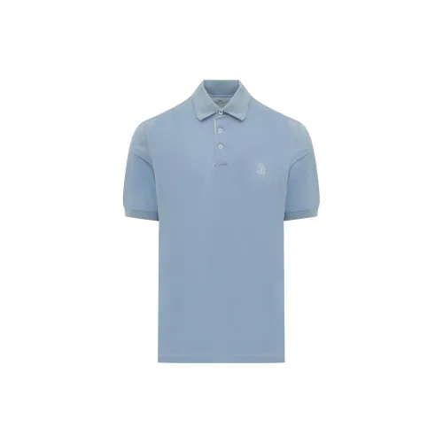 Brunello Cucinelli Polo Shirts Men Blue