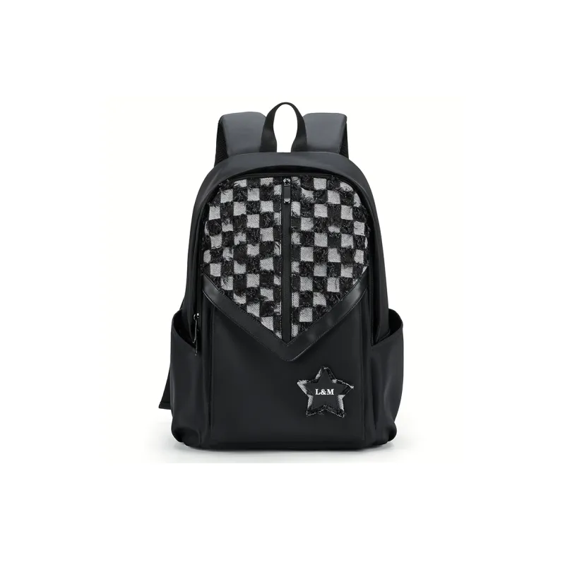 L&M Oxford Backpack Regular Unisex Black/Gray-7