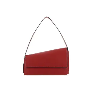 Staud Leather One Shoulder Handbag Women's Dark Red