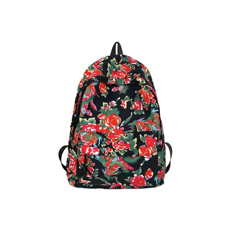 UNITE STAR Nylon Versatile Students Large Capacity Campus Backpack Regular Unisex Red/Black/Green-7