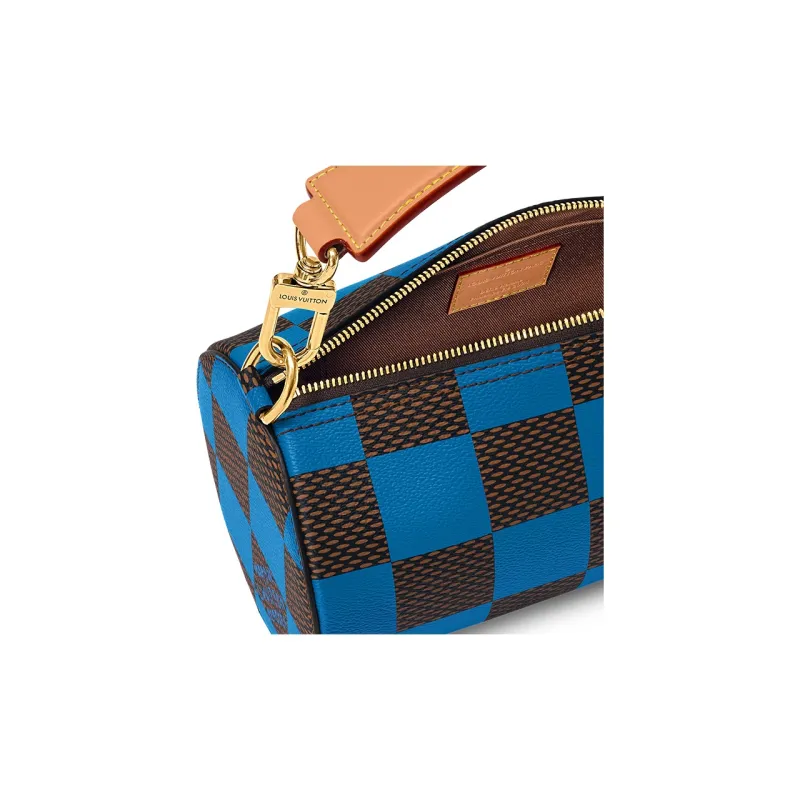 LOUIS VUITTON Soft Polochon Pm Damier Pop Blue-4