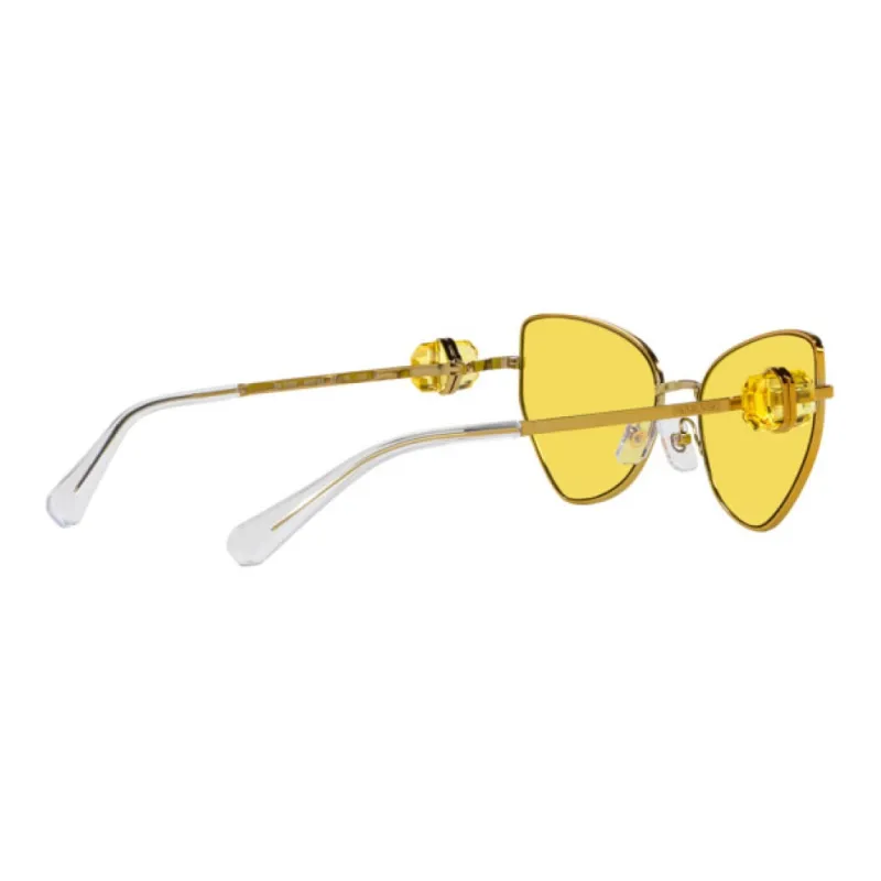 Swarovski Metal Irregular Shape Sunglasses Men's Gold-3