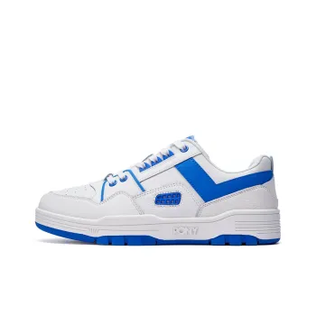 PONY M100 Slip Resistant Cushioning Low Top Skateboard Shoes Unisex White Blue