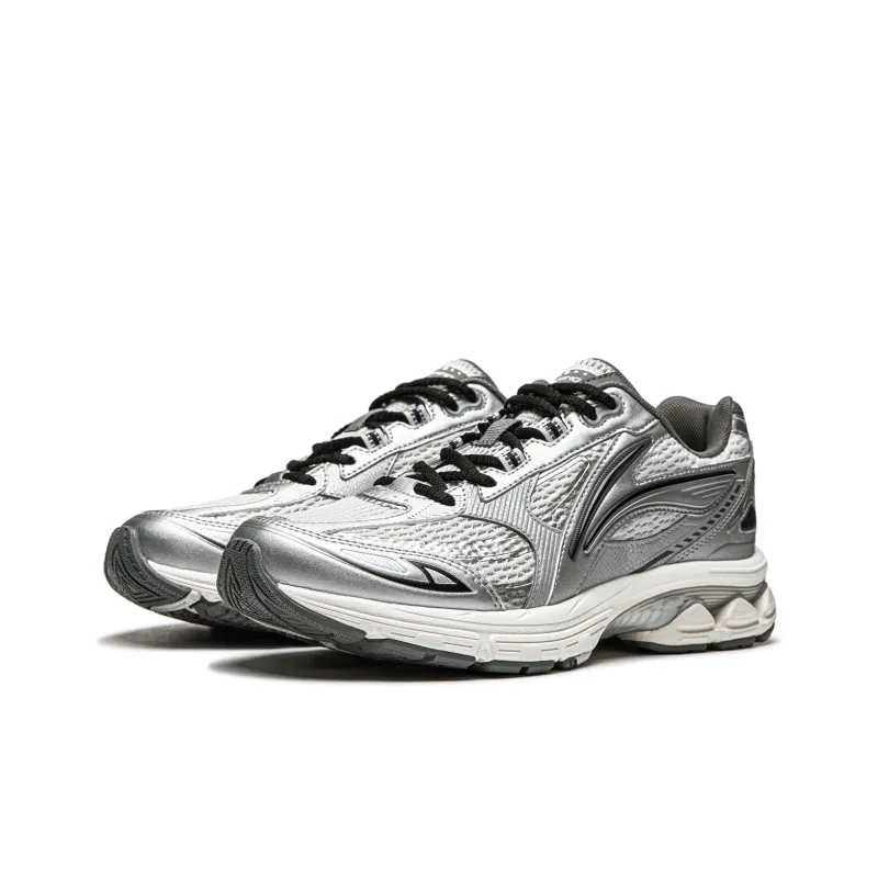 LiNing Shake 2.0 Cushioned Anti Slip And Wear Resistant Lightweight Low Top Casual Running Shoes Women's Silver Gray-2