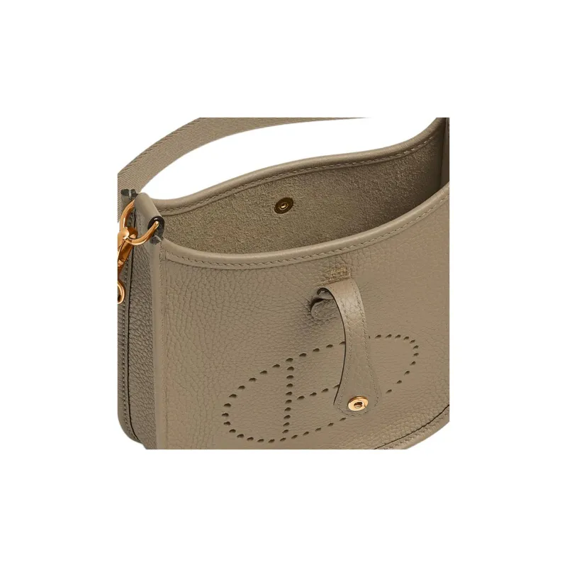 HERMES Evelyne Clemence Leather Shoulder Bag Crossbody Bag Mini Women's Malafa Beige-3