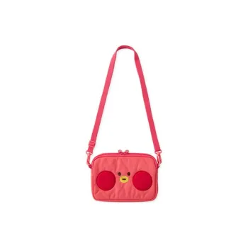 LINE FRIENDS BT21minini Nylon Crossbody Storage Bag Travel Shoulder Bag Unisex Red