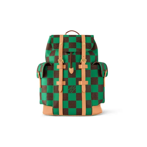 LOUIS VUITTON Christopher MM Backpack Damier Pop Green