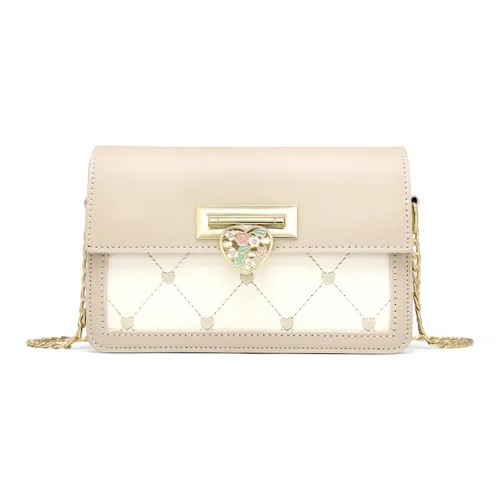 AUGTARLION Artificial Leather Small Square Bag Shoulder Bag Crossbody Bag Regular Women's Light Apricot/Agate Red