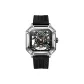 White Case Black Dial Vinyl Strap