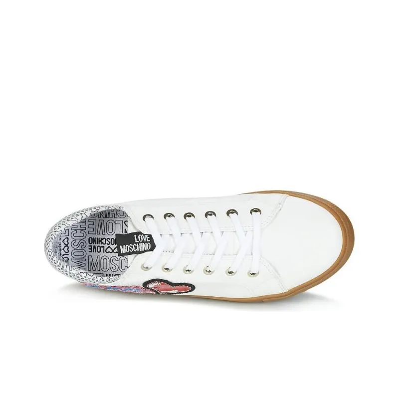 LOVE MOSCHINO Low Top Skateboard Shoes Women's White-5