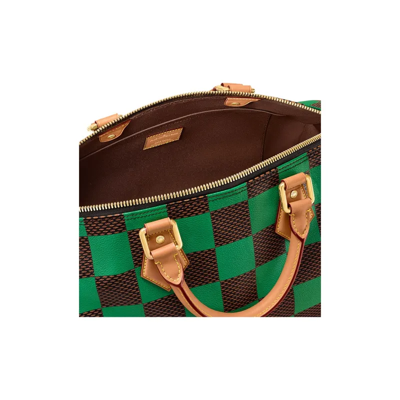 LOUIS VUITTON Speedy 40 Bandoulière Damier Pop Green-5