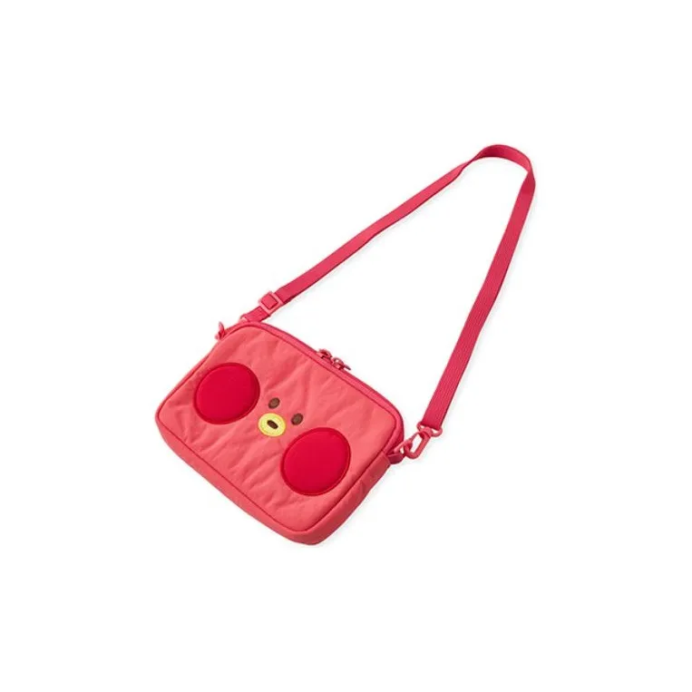 LINE FRIENDS BT21minini Nylon Crossbody Storage Bag, Travel Shoulder Bag Unisex Red-4
