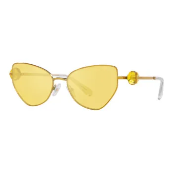 Swarovski Metal Irregular Shape Sunglasses Men's Gold