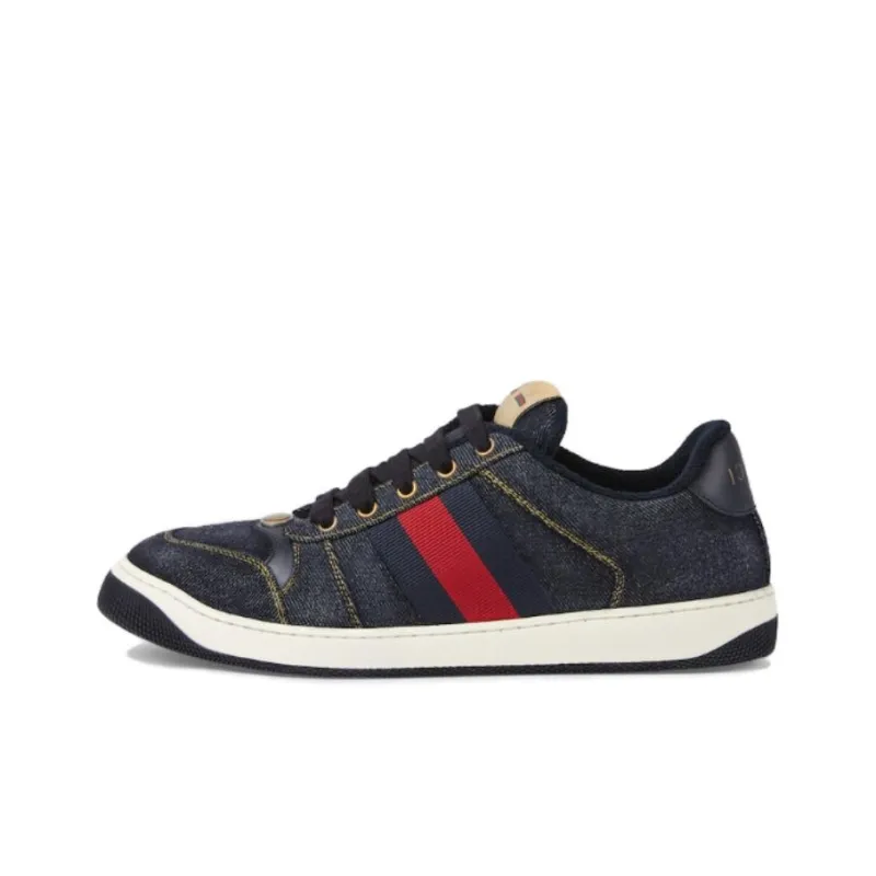 GUCCI Screener Denim Lace-up Sneakers-0