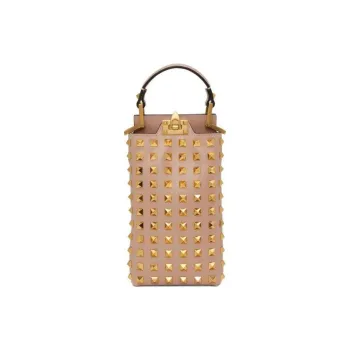 Valentino Genuine Leather Cell Phone Pouch Mini Women's Nude Pink