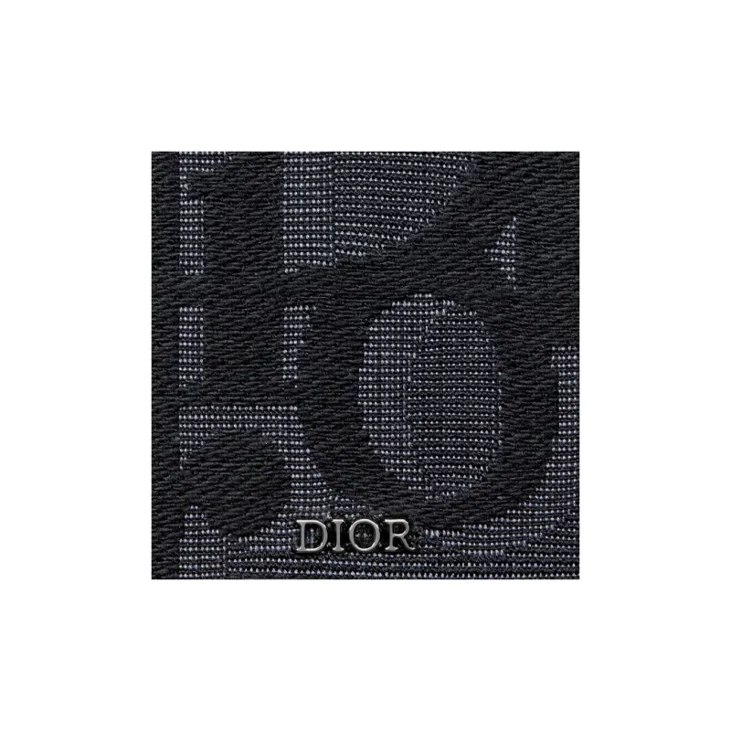 DIOR Oblique Printed Fabric Passport Holder Women's Black-4