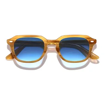 MOSCOT Acetate Rectangular Sunglasses Men's Yellow