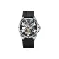 White Case Black Dial Vinyl Strap