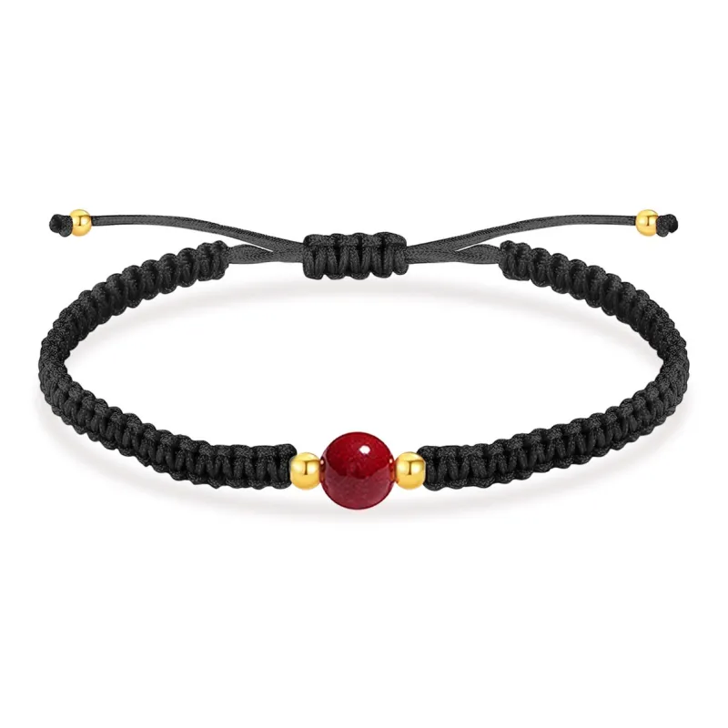 Crafts Women's Reconstructed Cinnabar Jade Bracelets Unisex-2