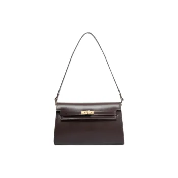 TUCANO Cow Leather Small Square Bag, Shoulder Bag, Crossbody Bag Trumpets Women's Chocolates