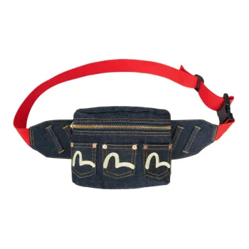 EVISU Denim Shoulder Bag, Crossbody Bag Unisex Indigo