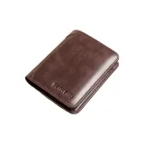 Coffee-Trifold Style (Vintage Top Grain Leather)-Anti-Skimming
