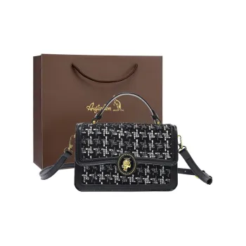 AUGTARLION Artificial Leather Portable Small Square Bag, Crossbody Bag, Shoulder Bag Small Size Women's Black