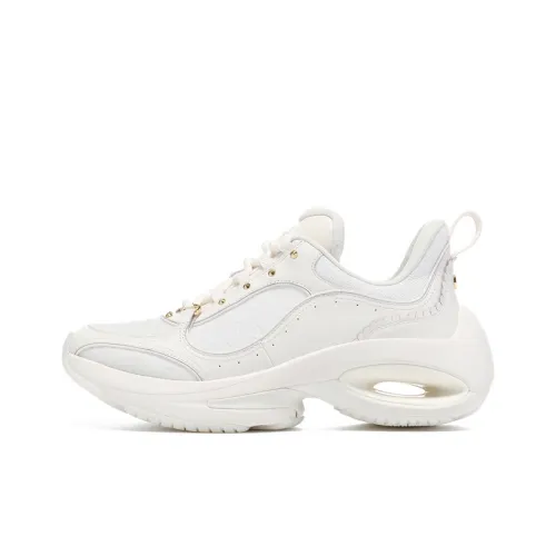 LI NING 1990 Heart Dance Cushioning, Wear Resistant Low Top Casual Shoes Women's Ecru