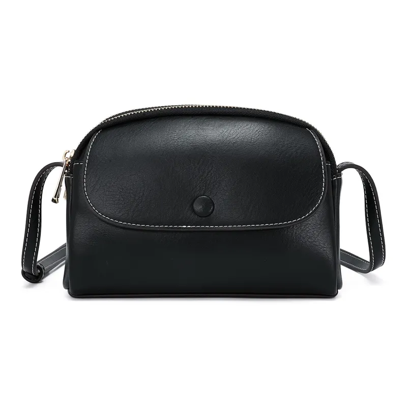 MEXICAN Polyurethane Leather Dome Bag, Shoulder Bag, Crossbody Bag Regular Women's Radiant Black/Mocha Coffee-1