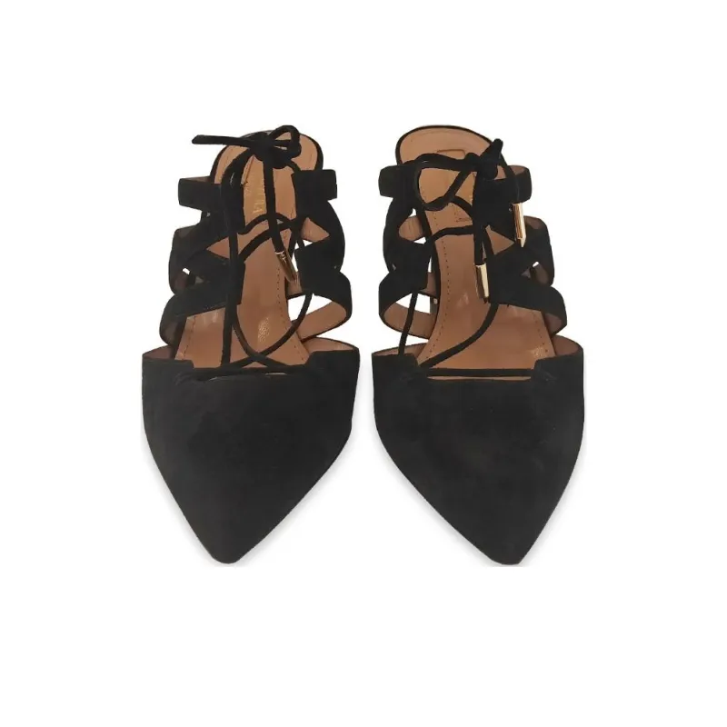 AQUAZZURA Wrap-toe Slippers Women's Black-2