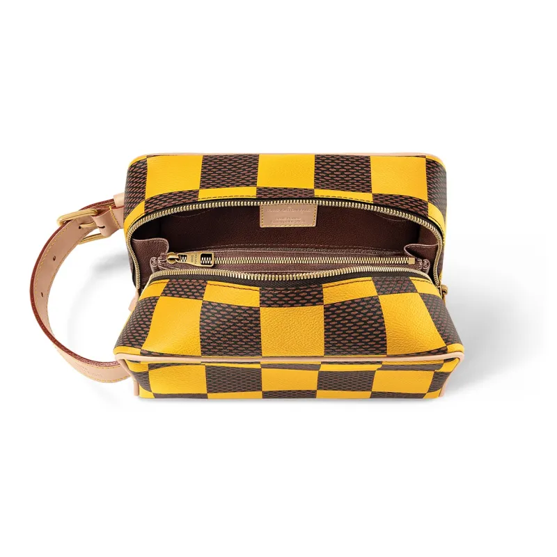 LOUIS VUITTON Locker Dopp Kit Damier Pop Yellow-5