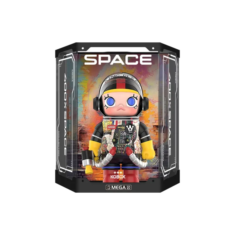 KGBOX Bubbles Mat Molly Jean Michel Basquiat 400% Doll Acrylic Figure Display Case Model Accessories-12