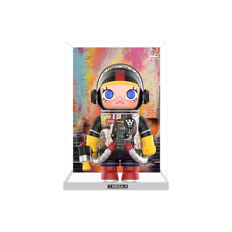 KGBOX Bubbles Mat Molly Jean Michel Basquiat 400% Doll Acrylic Figure Display Case Model Accessories-10
