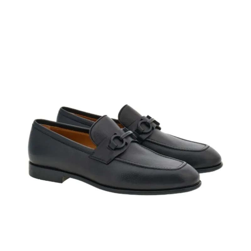 FERRAGAMO Gancini-buckle Leather Loafers-2