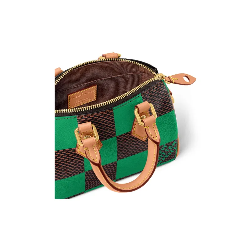 LOUIS VUITTON Nano Speedy Bandoulière Damier Pop Green-4