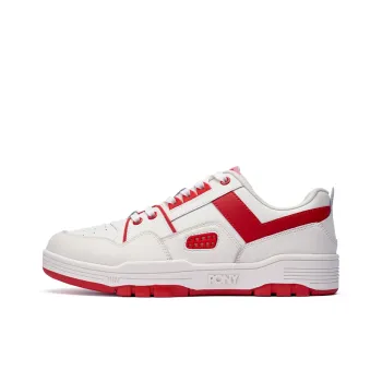 PONY M100 Slip Resistant Cushioning Low Top Skateboard Shoes Unisex Beige Red